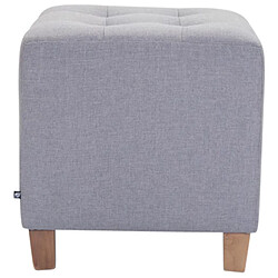 Avis Decoshop26 Lot de 2 tabourets bas pouf repose-pieds forme carrée en tissu gris clair 10_0004470