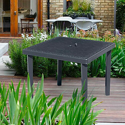 Table bar Poly-rotin carrée 90x90 Grand Soleil Gruvyer, Couleur: Noir