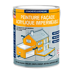 PRO COM Peinture façade PROCOM crépi, façade à relief, imperméabilisation et protection des façades - Durable jusqu'à 10 ans-2.5 litres-Blanc