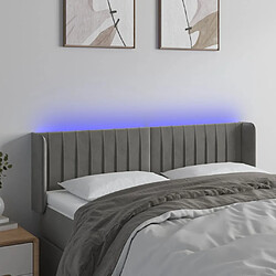 vidaXL Tête de lit à LED Gris clair 147x16x78/88 cm Velours