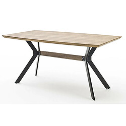 Pegane Table à manger rectangulaire finition chêne sauvage - L.180 x H.76 x P.90 cm