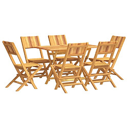 Salle à dîner de jardin 7 pcs,Table et chaise à manger Bois de teck solide -MN55765