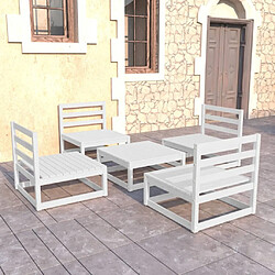 Maison Chic Ensemble de salle à manger de jardin 5 pcs,Table et chaises d'extérieur Blanc Bois de pin massif -GKD486351