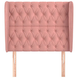 Avis Maison Chic Tête de lit scandinave avec oreilles,meuble de chambre Rose 103x23x118/128 cm Velours -MN62598