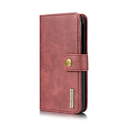 Wewoo Housse Coque Etui en cuir Crazy Horse Texture Flip détachable magnétique avec support et fentes pour cartes et portefeuille Galaxy A40 Rouge