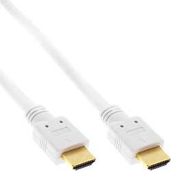 InLine câble de raccordement high speed premium mâle/mâle-câble hDMI avec ethernet - 5 m-blanc/or