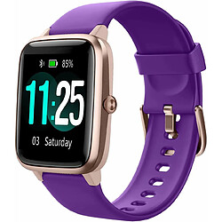 Vendos85 Montre Connectée Femme Homme Smartwatch Bluetooth pour Android iOS Podometre or violet