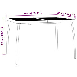 vidaXL Table de jardin anthracite 110x80x72 cm Treillis d'acier pas cher