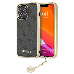 Guess Maroquinerie Guess 4G Charms Collection - Coque pour iPhone 13 Pro Max (Gris)