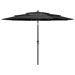 Maison Chic Parasol Jardin | Parasol à 3 niveaux avec mat en aluminium Anthracite 3 m - GKD92092