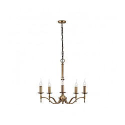 Interiors 1900 Suspension 5 ampoules Stanford, laiton antique