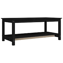 ComfortXL Table Basse Noir 110x55x45 Cm Bois Massif De Pin