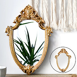 Avis Antique Miroir de Maquillage Décoratif, Vintage Bouclier Forme Cosmétique Miroir avec Cadre, wall Hanging européenne Dressing Miroir Décor pour Salle