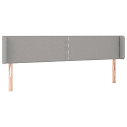 vidaXL Tête de lit avec oreilles Gris clair 203x16x78/88 cm Tissu