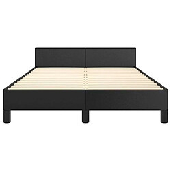 Maison Chic Lit adulte - Cadre Structure de lit avec tête de lit Contemporain Noir 120x200 cm Similicuir -MN39473 pas cher