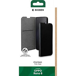 Folio Wallet Oppo Reno 8 Noir - 65% Plastique recyclé Certifié GRS Bigben