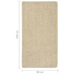 vidaXL Tapis shaggy antidérapant Crème 80x150 cm pas cher