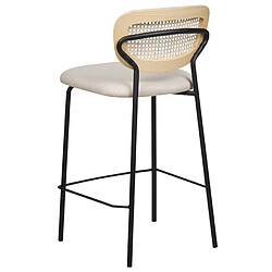 Beliani Tabouret de bar Set de 2 Tissu Beige clair MAYETTA pas cher