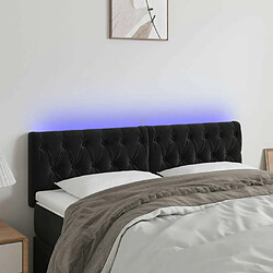 Maison Chic Tête de lit scandinave à LED,meuble de chambre Noir 160x7x78/88 cm Velours -MN56440