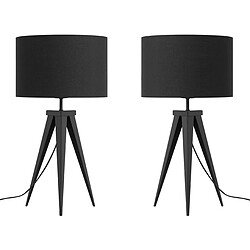 Beliani Lot de 2 lampes à poser noir STILETTO pas cher