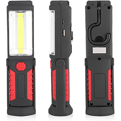 Acheter BESTA Lampe de Travail LED Rechargeable avec Magnétique Lampe de Torches de LED 2200mAh COB LED 650Lm pour Auto Garage Atelier Camping Bricolage(Red)