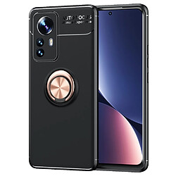 Coque en TPU anti-rayures avec béquille noir/rose or pour votre Xiaomi 12 Pro