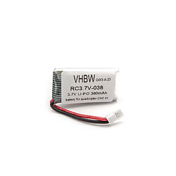 vhbw Batterie Li-Ion 380mAh (3.7V) pour drone, Quadrocopter Carrera RC Quadrocopter CRC X1 (503001), RC Video ONE (503003) comme Carrera 370410144