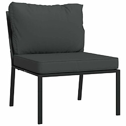 Maison Chic Salon de jardin 5 pcs + coussins - Mobilier/Meubles de jardin - Table et chaises d'extérieur gris acier -MN70073 pas cher