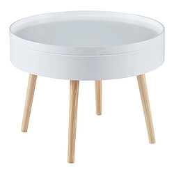 Helloshop26 Table basse avec plateau amovible 45 x 60 cm blanc 03_0008427 