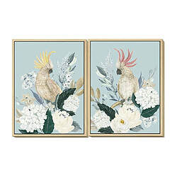 Cadre DKD Home Decor Fleurs Tropical (60 x 4 x 80 cm) (2 Unités)