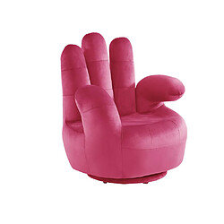 Avis Vente-Unique Fauteuil main pivotant CATCHY en velours - Fuchsia