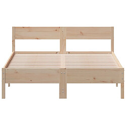 Acheter Vidaxl Cadre de lit avec tête de lit 120x190 cm bois de pin massif