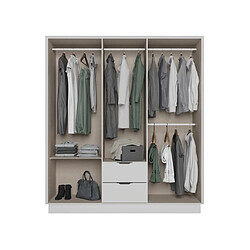 Avis Vente-Unique Armoire 6 portes et 2 tiroirs - L162 cm - Blanc - FEOVA