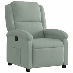 Maison Chic Fauteuil inclinable,Fauteuil luxe de relaxation gris clair velours -MN62946