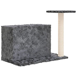 Avis Helloshop26 Arbre à chat meuble tour grimper jouet grattage grattoir escalade plateforme avec griffoir en sisal foncé 51 cm gris 02_0022442