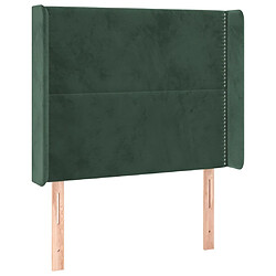 Maison Chic Tête de lit moderne avec oreilles pour chambre - Décoration de lit Vert foncé 83x16x118/128 cm Velours -MN94762