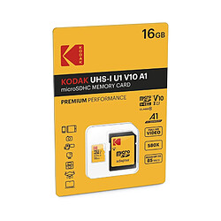 KODAK Micro SDXC 16GB Premium : Vitesse et Fiabilité pour un Stockage Exceptionnel - Noir