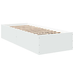 Vidaxl Cadre de lit blanc 75x190 cm bois d'ingénierie