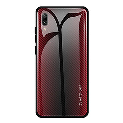 Wewoo Coque Pour Huawei Enjoy 9 Plus / Y9 2019 étui de protection en verre dégradé de texture rouge