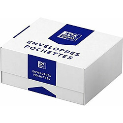 Oxford Boite de 500 enveloppes auto-adhésives 110x220mm sans fenêtre blanc