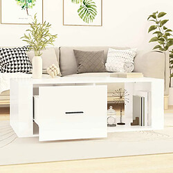 Avis Maison Chic Tabls basse,Table Console pour salon Blanc brillant 100x50,5x35 cm Bois d'ingénierie -MN25207