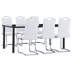 vidaXL Ensemble de salle à manger 7 pcs Similicuir Blanc