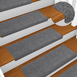 vidaXL Tapis de marches d'escalier 10 pcs Gris 65x21x4 cm Aiguilleté