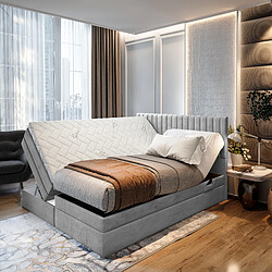 Avis TRADA Lit adulte 180x200 ADÈLE - ensemble matelas+sommier relaxation électrique - gris clair