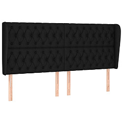 vidaXL Tête de lit avec oreilles Noir 183x23x118/128 cm Tissu