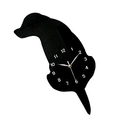 Avis 3d queue wagging chat chien mur horloge silence horloge chambre décoration noir chien 01