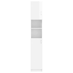 Maison Chic Armoire de salle de bain,Meuble de rangement,Meuble haut Blanc brillant 32x25,5x190cm Aggloméré -GKD245307 pas cher