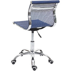 Acheter Decoshop26 Chaise de bureau pivotante sans accoudoirs revêtement en maille tissu/textile bleu BUR04110