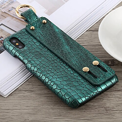 Wewoo Crocodile Texture PU + Coque PC pour iPhone X, avec support (Vert)