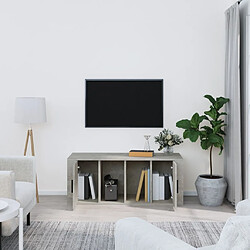 Avis Maison Chic Meuble TV scandinave - Banc TV pour salon Gris béton 100x35x40 cm Bois d'ingénierie -MN67785